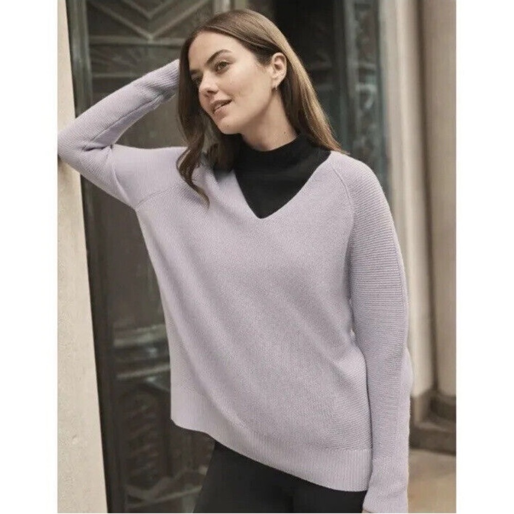 ATHLETA Lavender Stretch Knit Hanover Wool Blend Cozy Sweater - Picture 5 of 10